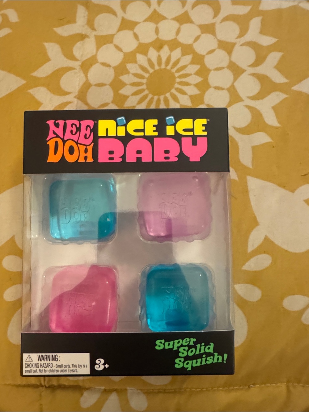 Nee Doh Nice Ice Baby Super Solid Squish Kids Toy - Blue & Pink